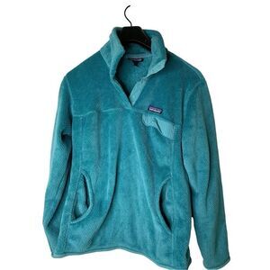 Patagonia Retool Snap T Fleece sweatshirt pullover teal women's size large 25442
